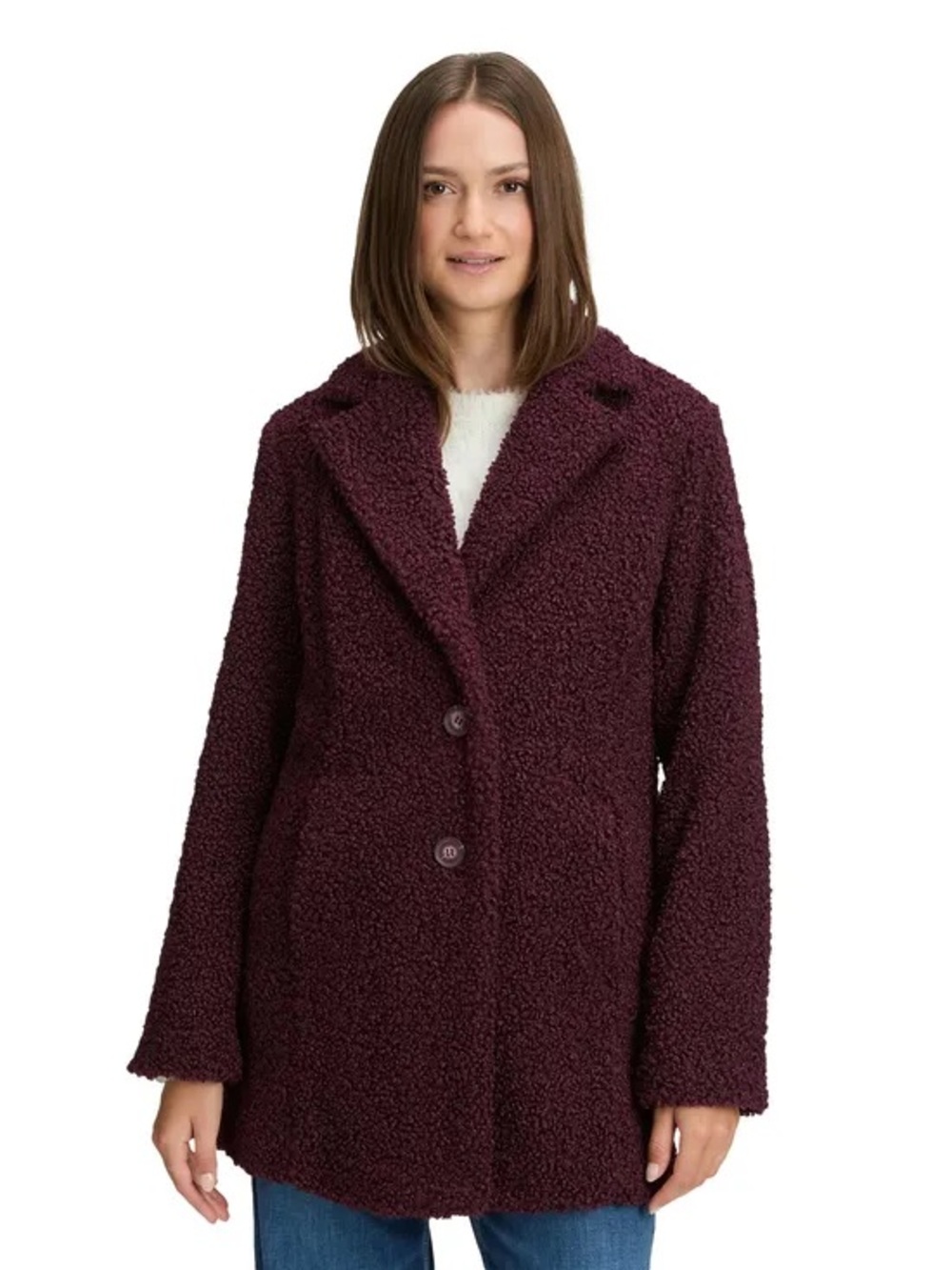 Sanctuary Women's Burgundy Teddy Blazer Coat